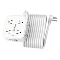 6 Ft Surge Protector Power Strip - 8 Widely Outlets with 4 USB Ports, 3 Side Outlet Extender with 6 Feet Extension Cord, Flat Plug, Wall Mount, Desk USB Charging Station, ETL,White Voltique